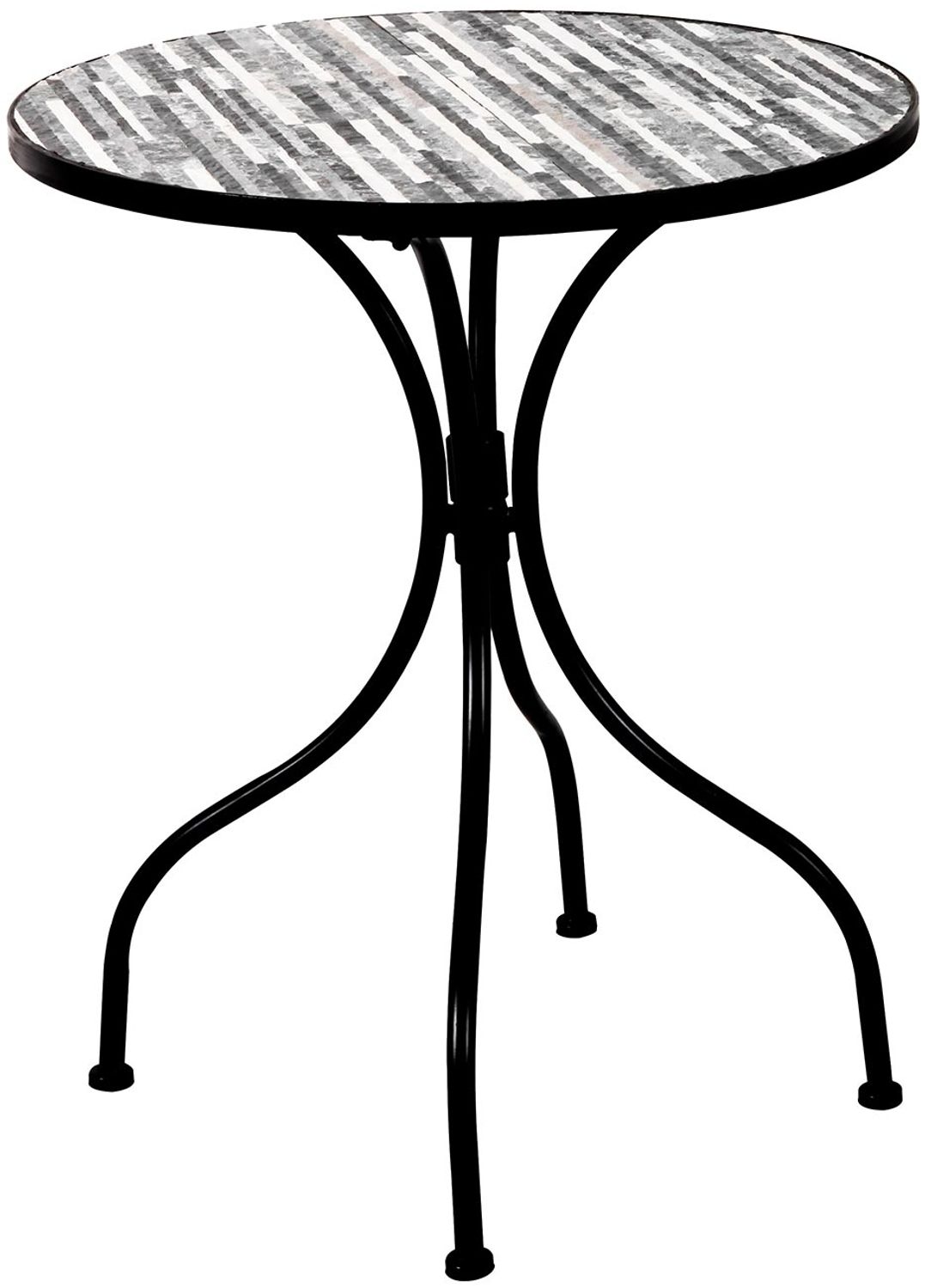 Mosaik Mosaiktisch Gartentisch Balkontisch Rund Eisenramen klappbar elegant Bild 1