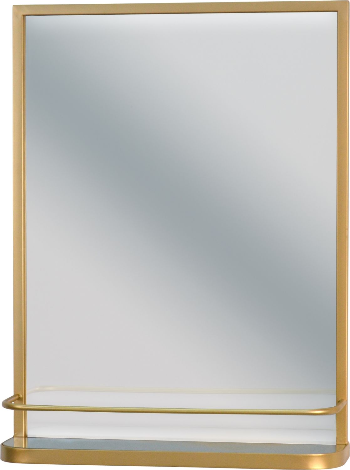 Schöner Wandspiegel aus Metall, mit Ablage, gold Bild 1