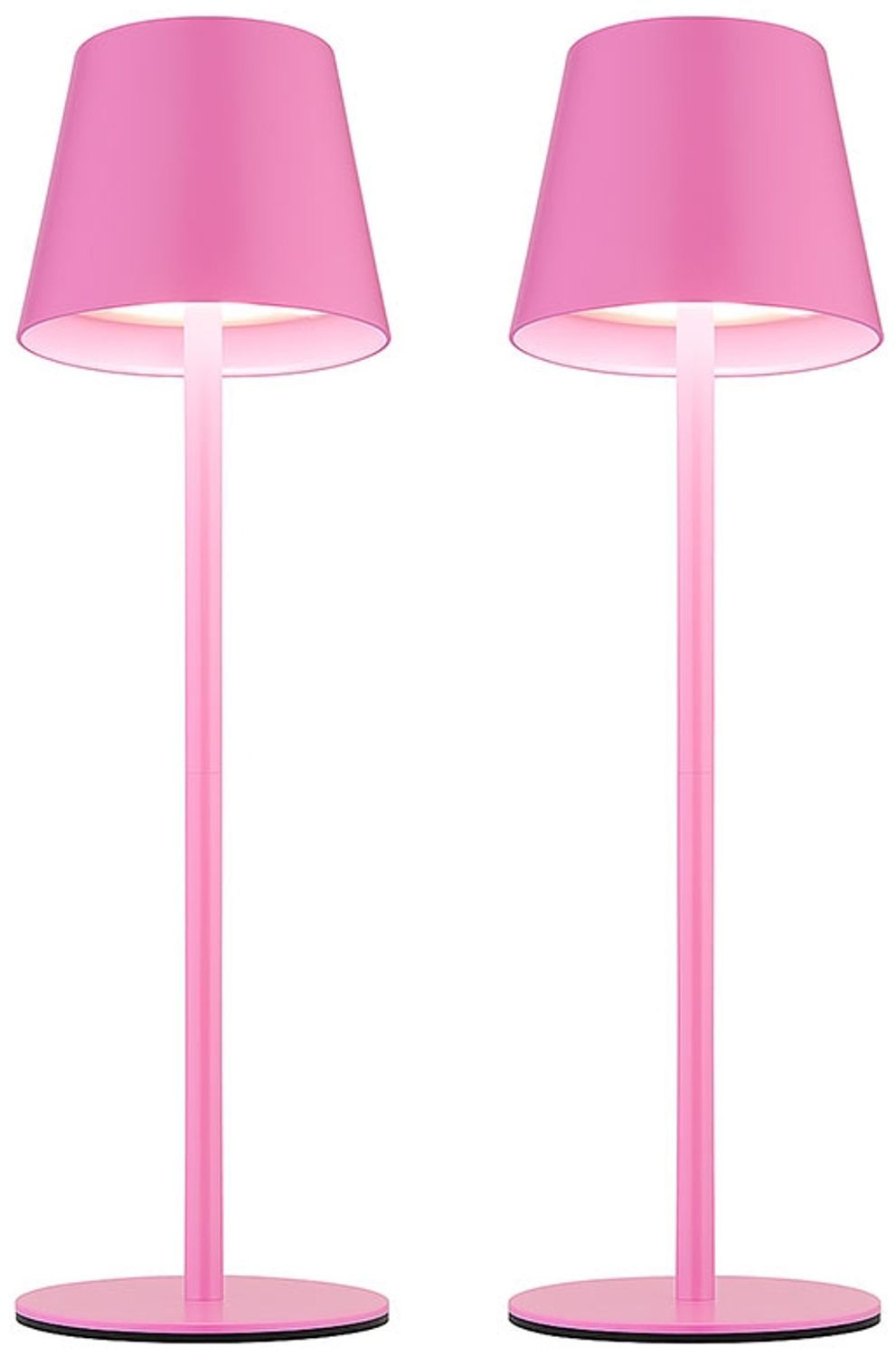 2er Set LED Tischlampe, pink, Akku, Touchdimmer, Flaschenaufsatz Bild 1