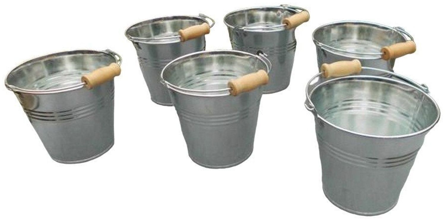 Deko-Impression Übertopf Zinkeimer Blecheimer 6 Stück Pflanztöpfe Blumentopf Tisch-Deko D 11 cm (6 St) Bild 1