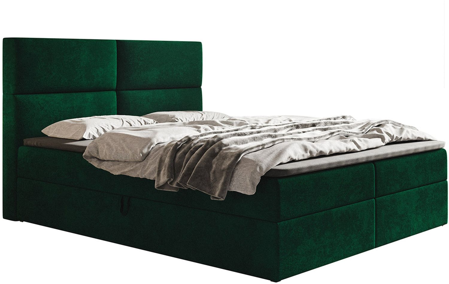 AX LIVING Boxspringbett Bonio III – 120 cm Breite mit Topper Grün Bild 1
