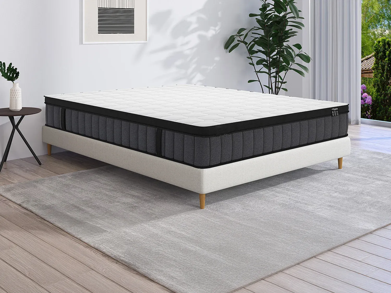 Vente-unique - TOLCA Matratze Stoff Weiß - B 180 cm x H 25 cm x L 200 cm Bild 1