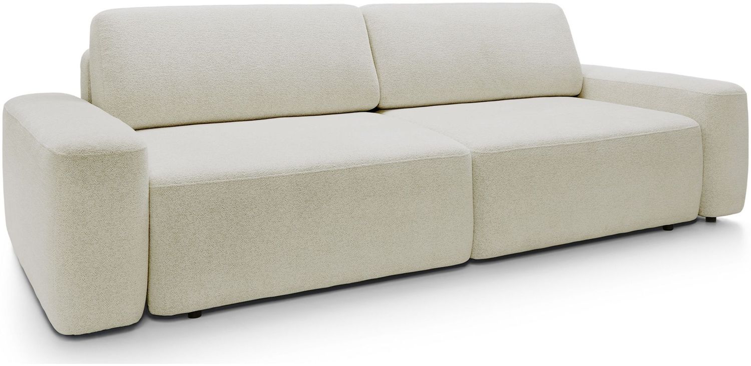 Selsey 'Baleo' 3-Sitzer Sofa mit Schlaffunktion, Chenille-Bezug, Creme, 82 x 257 x 105 cm Bild 1