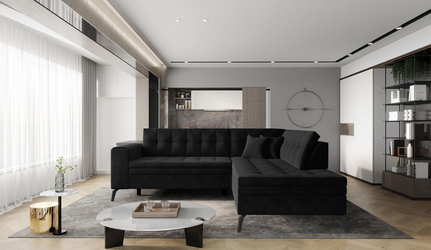 Wohnideebilder Lanvin Schwarz Ecksofas & Eckcouches CO-LAN-RT-10VE Bild 1