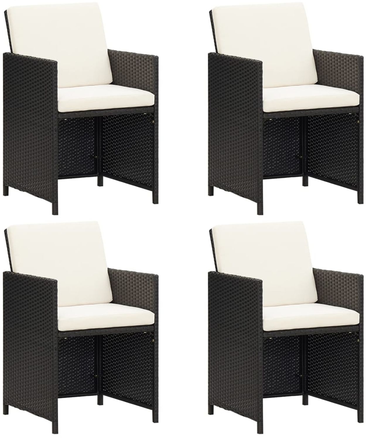 vidaXL Gartenstühle 4 Stk. Poly Rattan Schwarz 316745 Bild 1