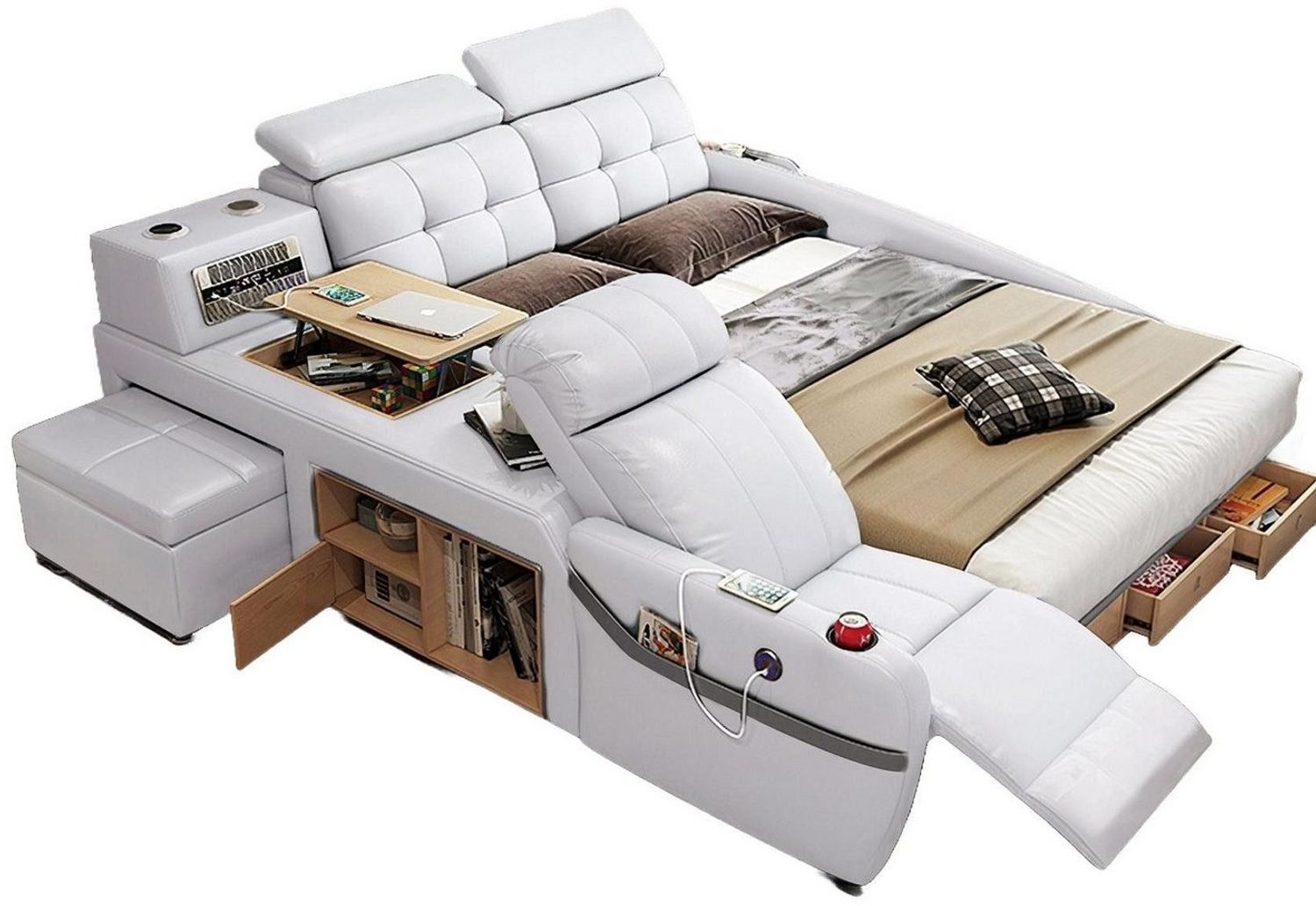 JVmoebel Multimediabett Multifunktion Deluxe Betten Massage Funktion Bett Hotel Polster (1-tlg), Made in Europa Bild 1