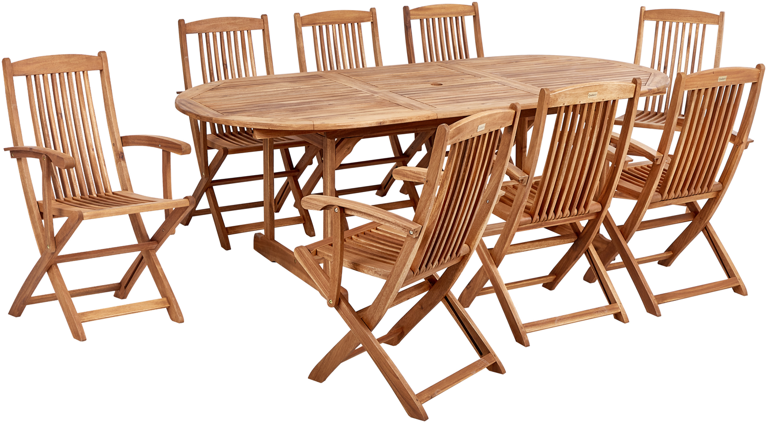 Gartentisch Set MAUI II Akazienholz 160 220x100x74 cm Heller Holzfarbton Bild 1