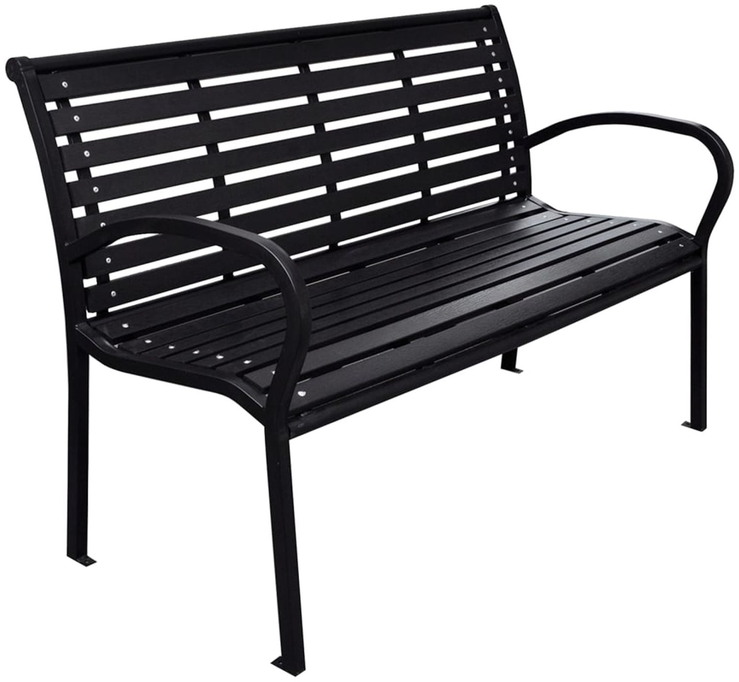 vidaXL Gartenbank Schwarz 116 cm Stahl und WPC 319578 Bild 1