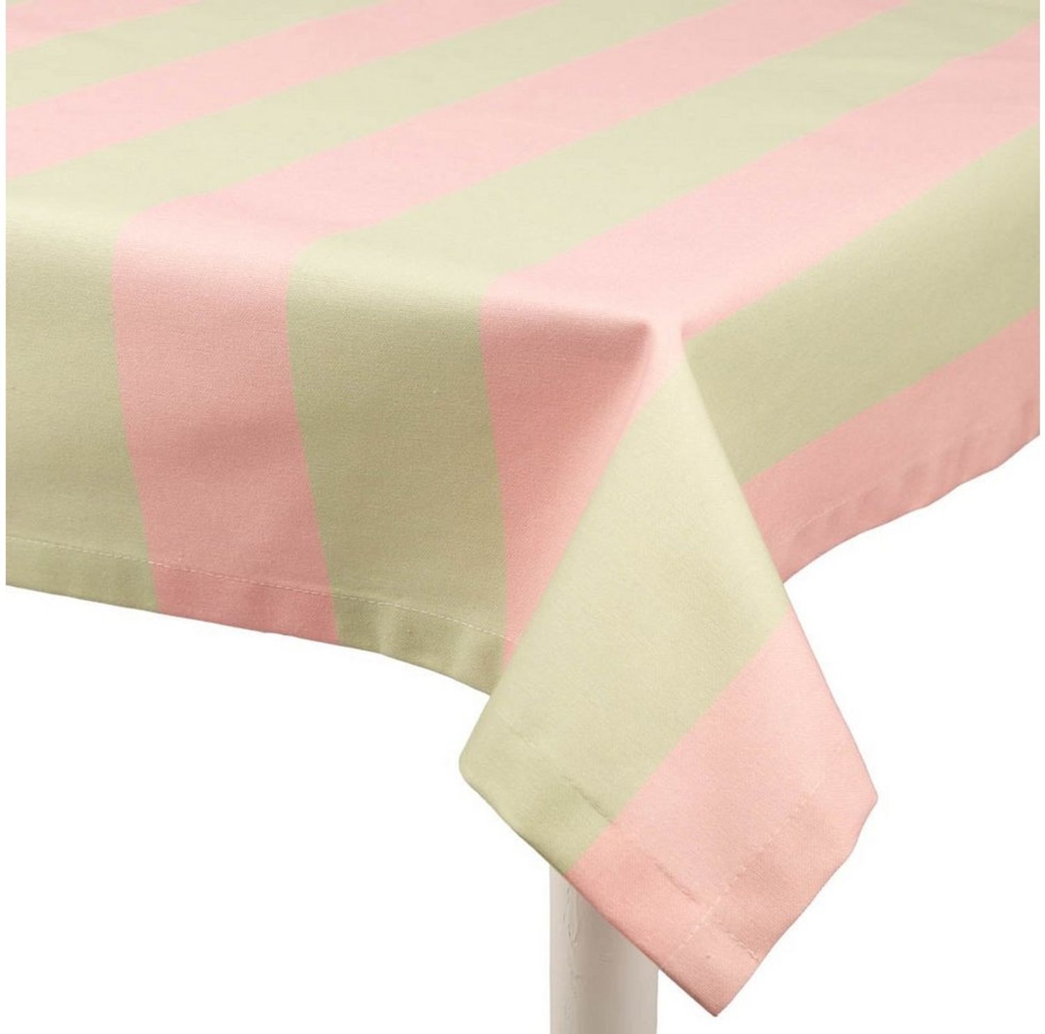 SCHÖNER LEBEN. Tischdecke Tischdecke Baumwolle Streifen Pistazie Rosa, Digitaldruck Bild 1