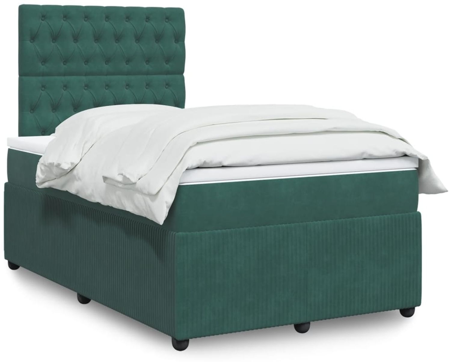 vidaXL Boxspringbett mit Matratze Dunkelgrün 120x190 cm Samt 3292295 Bild 1