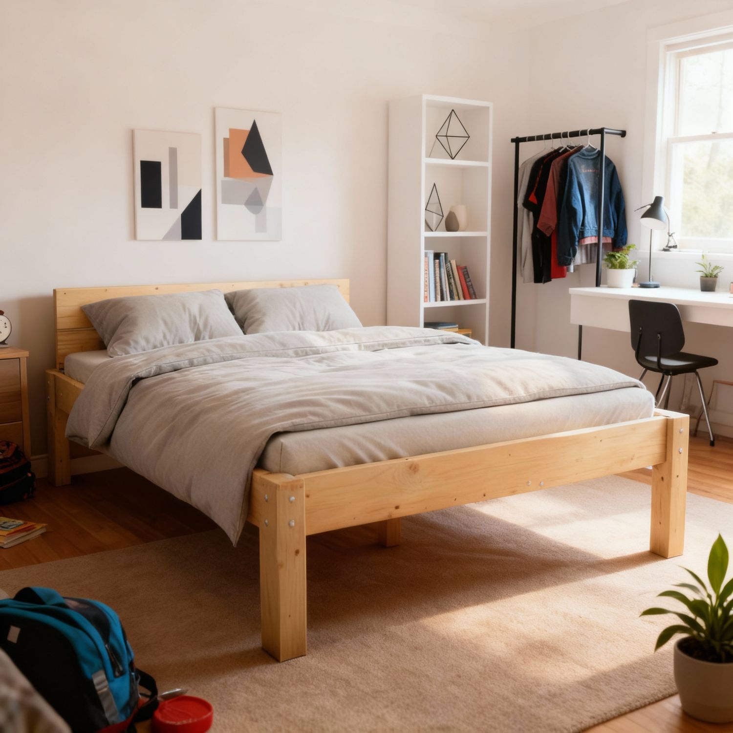 Pfostenbett Massivholzbett (Fichte) "Daybett" 180 x 200 cm 38 cm Holzbett 300kg Bild 1