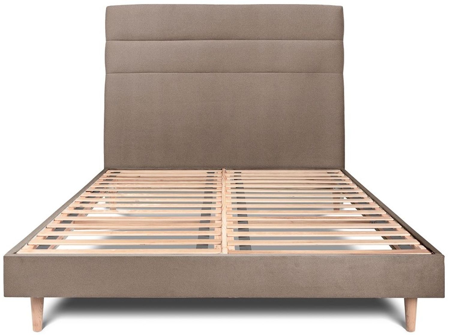 Bett mit gefüttertem Kopfteil – Samtstoff - 180 x 200 cm Bild 1
