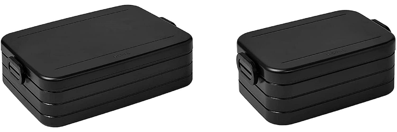 Mepal 2-tlg Take a Break Set – Limited Edition Schwarz/Black Edition – Large 1500 ml/Midi 900 ml – Lunchbox mit Trennwand – ideal für Mealprep – spülmaschinenfest, ABS Bild 1