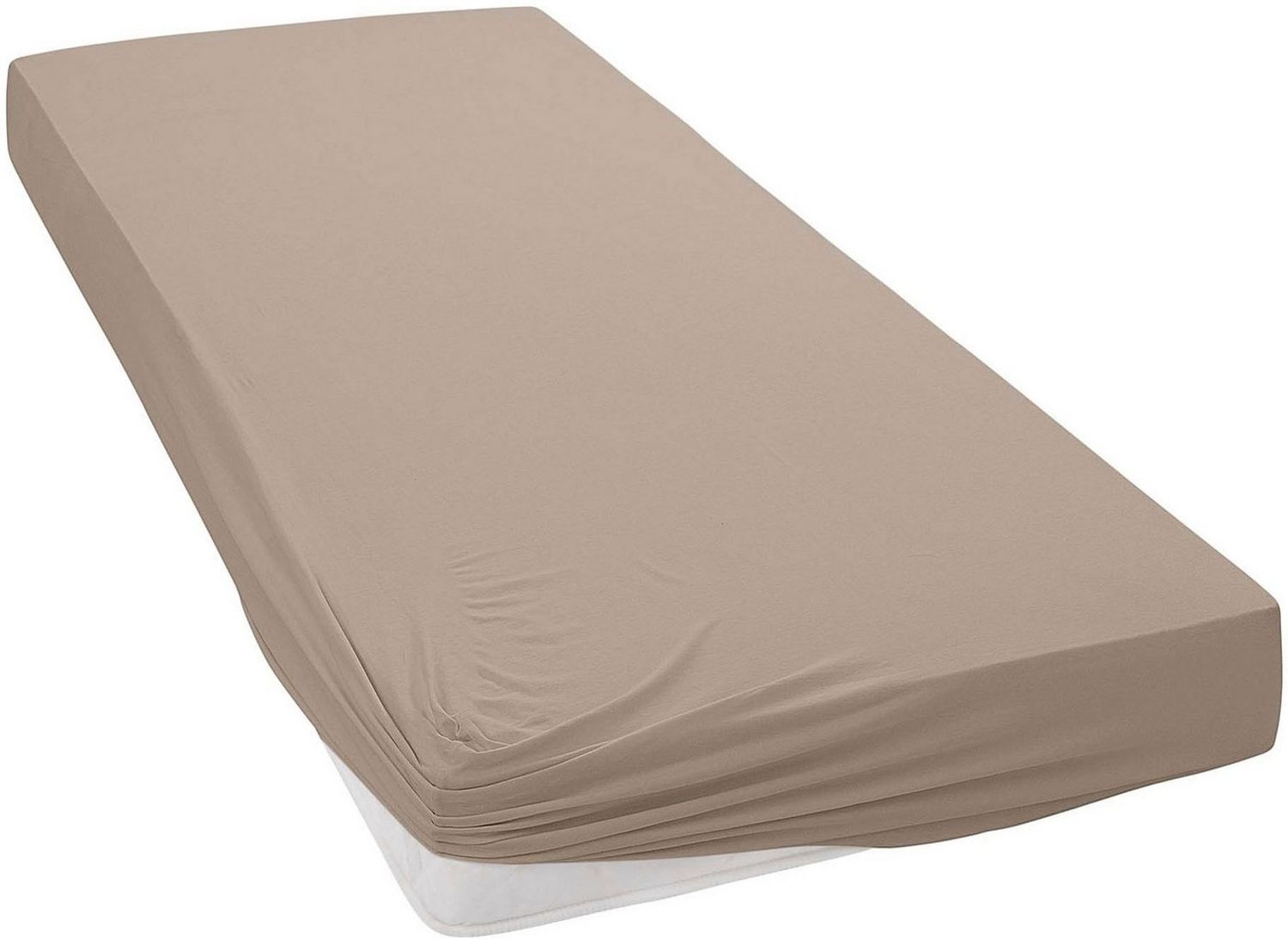 Janine Mako Jersey Spannbetttuch Bettlaken 180 - 200 x 200 cm OVP 5007 57 taupe Bild 1