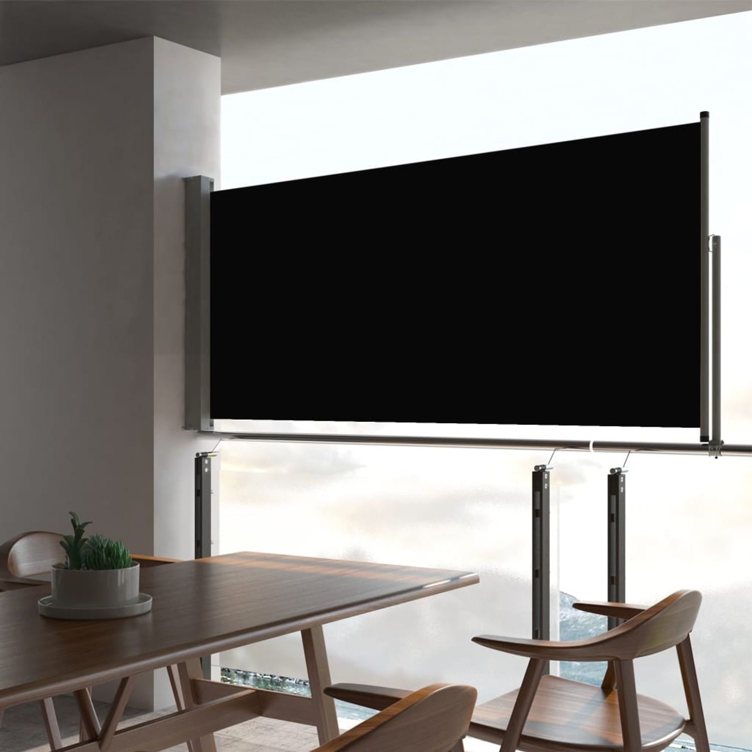 vidaXL Ausziehbare Seitenmarkise 60×300 cm Schwarz 48352 Bild 1