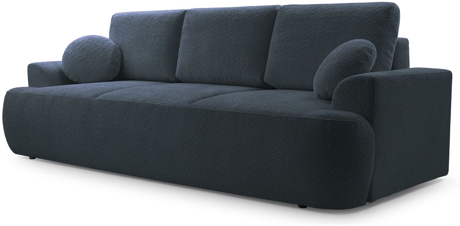 Selsey 'Barletto' 3-Sitzer-Sofa mit Schlaffunktion und Stauraum, Bouclé, Dunkelgrau Bild 1