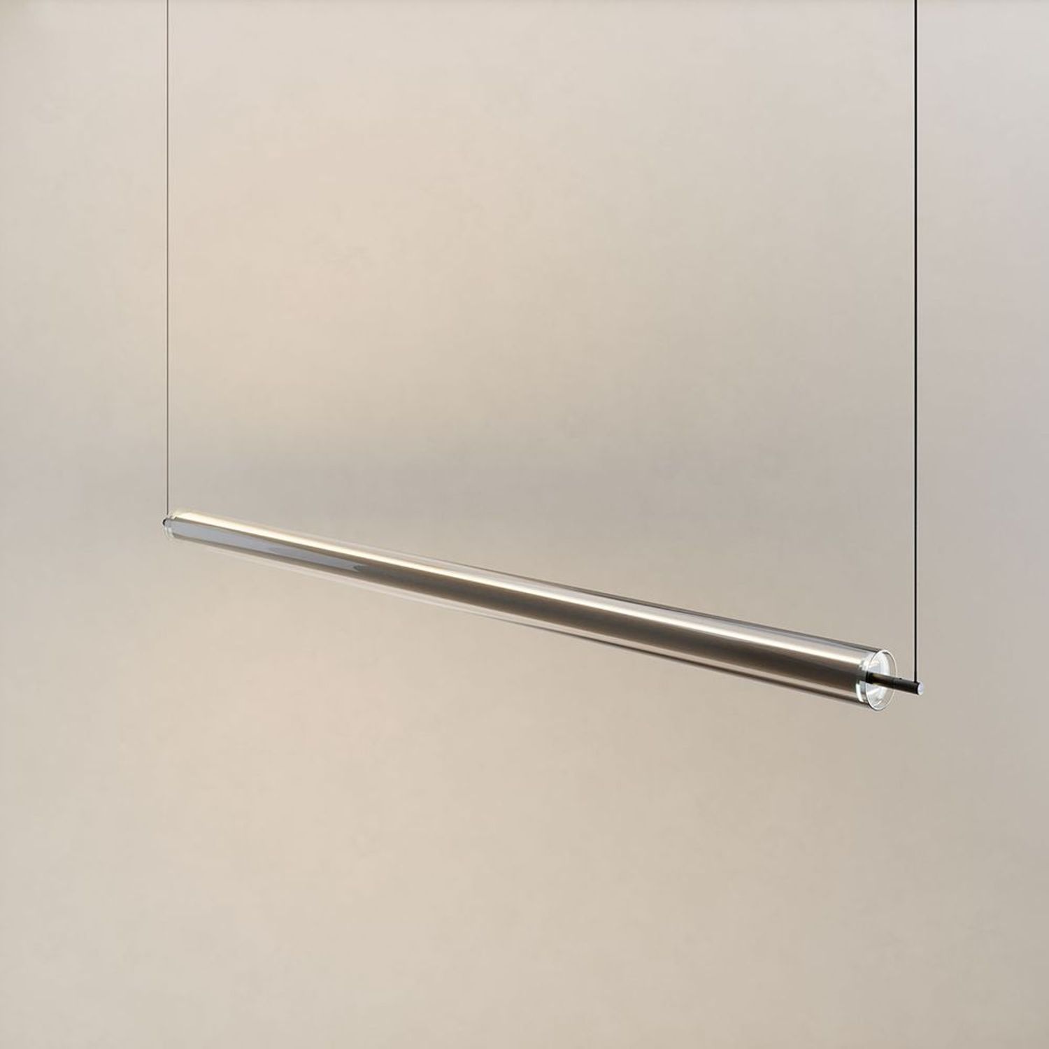 s.luce Ranya LED Up & Down Pendelleuchte mit Glas-Cover & Fernbedienung Schwarz, Klar 160cm Bild 1