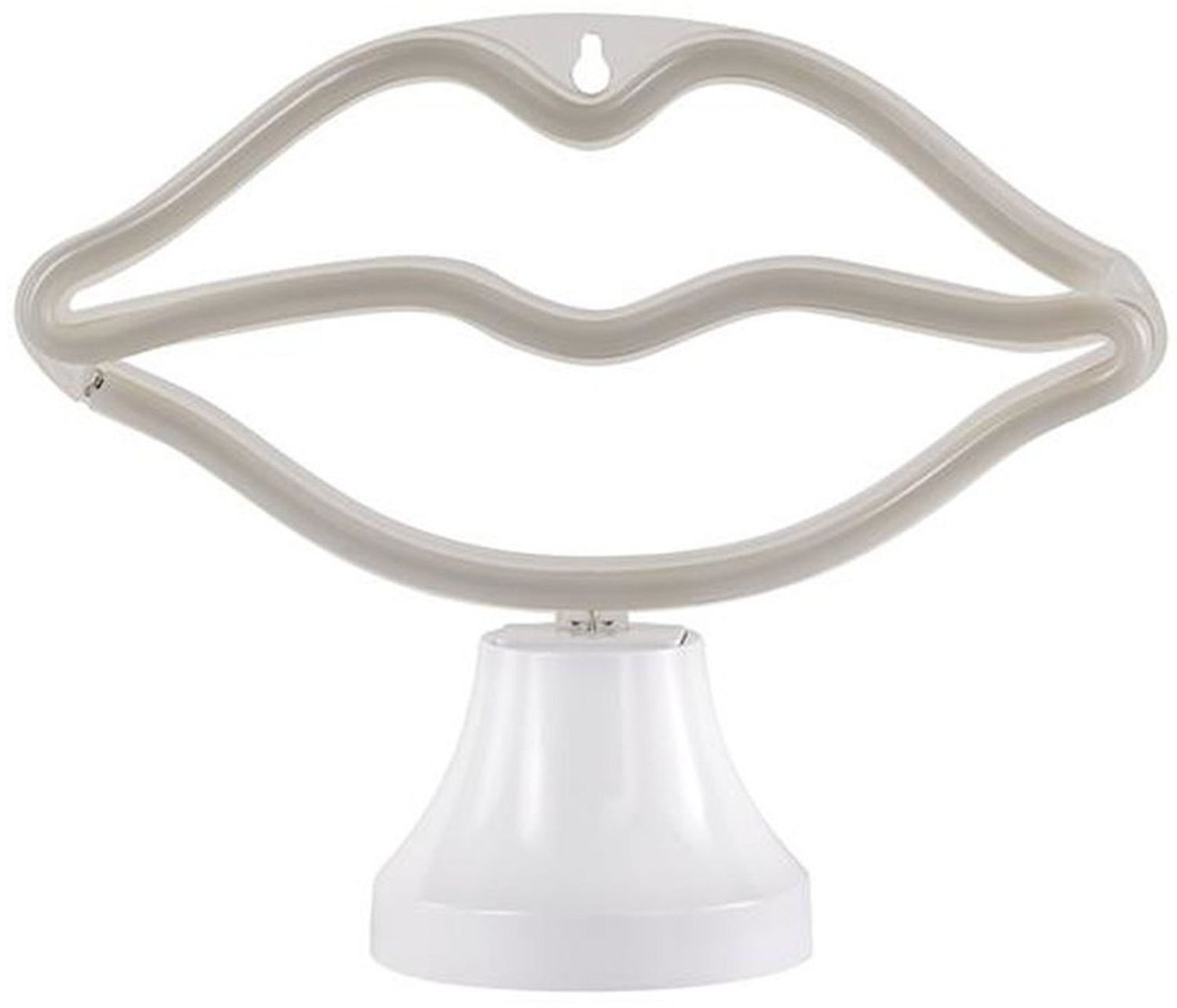 LED Tischleuchte, Silikon, Kussmund, pink, USB, L 45 cm Bild 1
