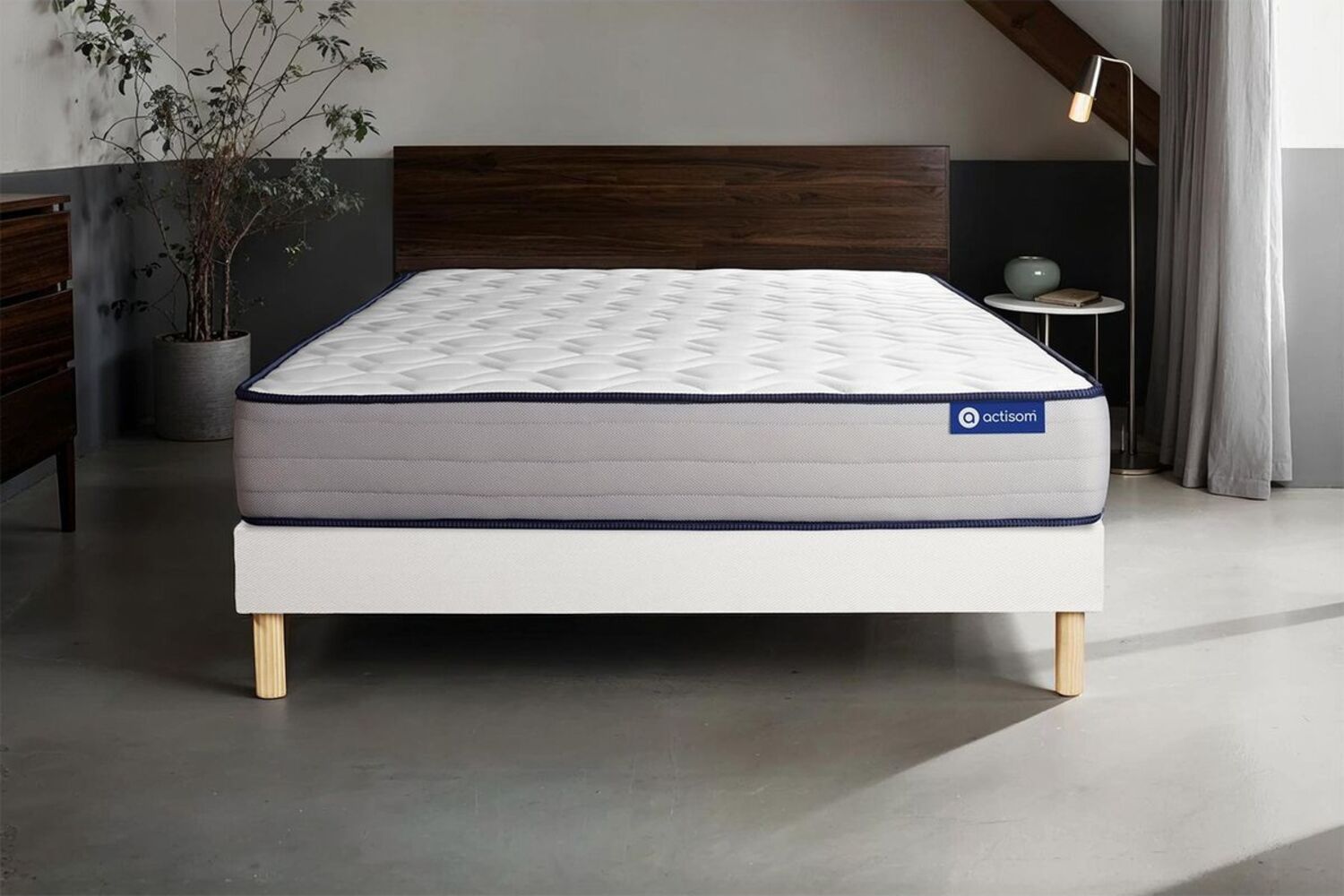 Actiflex form Matratze 135x190 cm + Bettgestell mit Lattenrost, Härtegrad 4, Taschenfederkern und Memory-Schaum, Höhe : 22 cm Bild 1