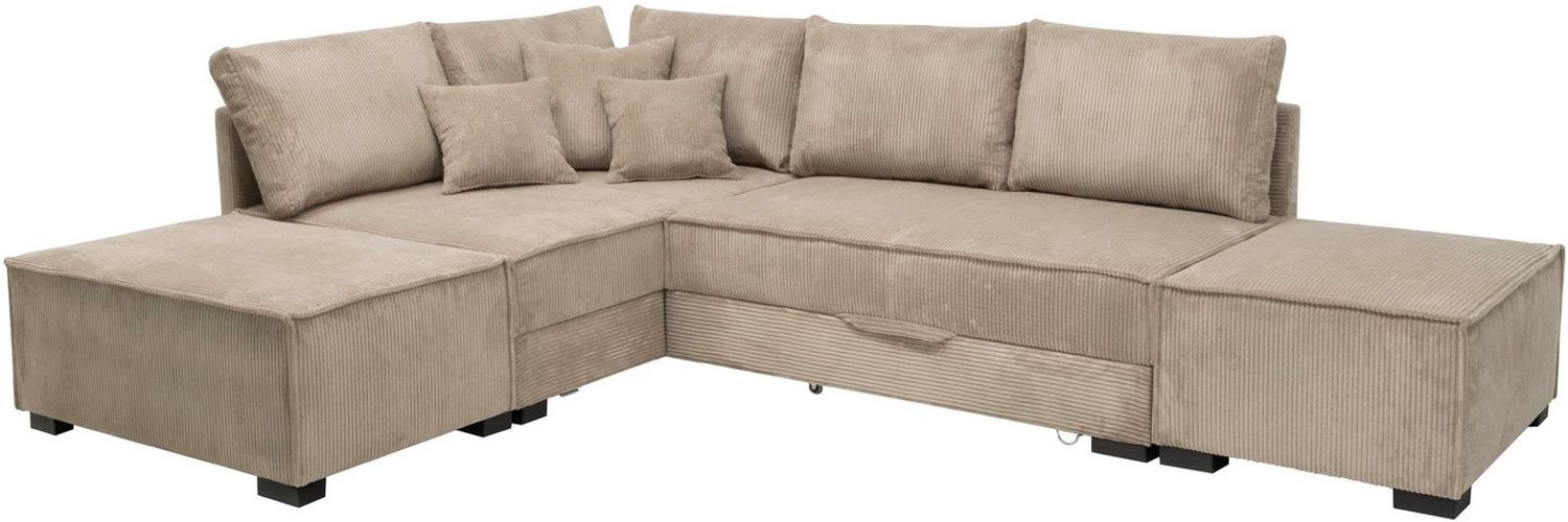 Home affaire Ecksofa Night & Day L-Form, B: 316 cm mit Dauer-Schlaffunktion 180x200 cm, Set: Sofa & Hocker, Bettfunktion, Bettkasten & Kissen, Boxspringbett Bild 1