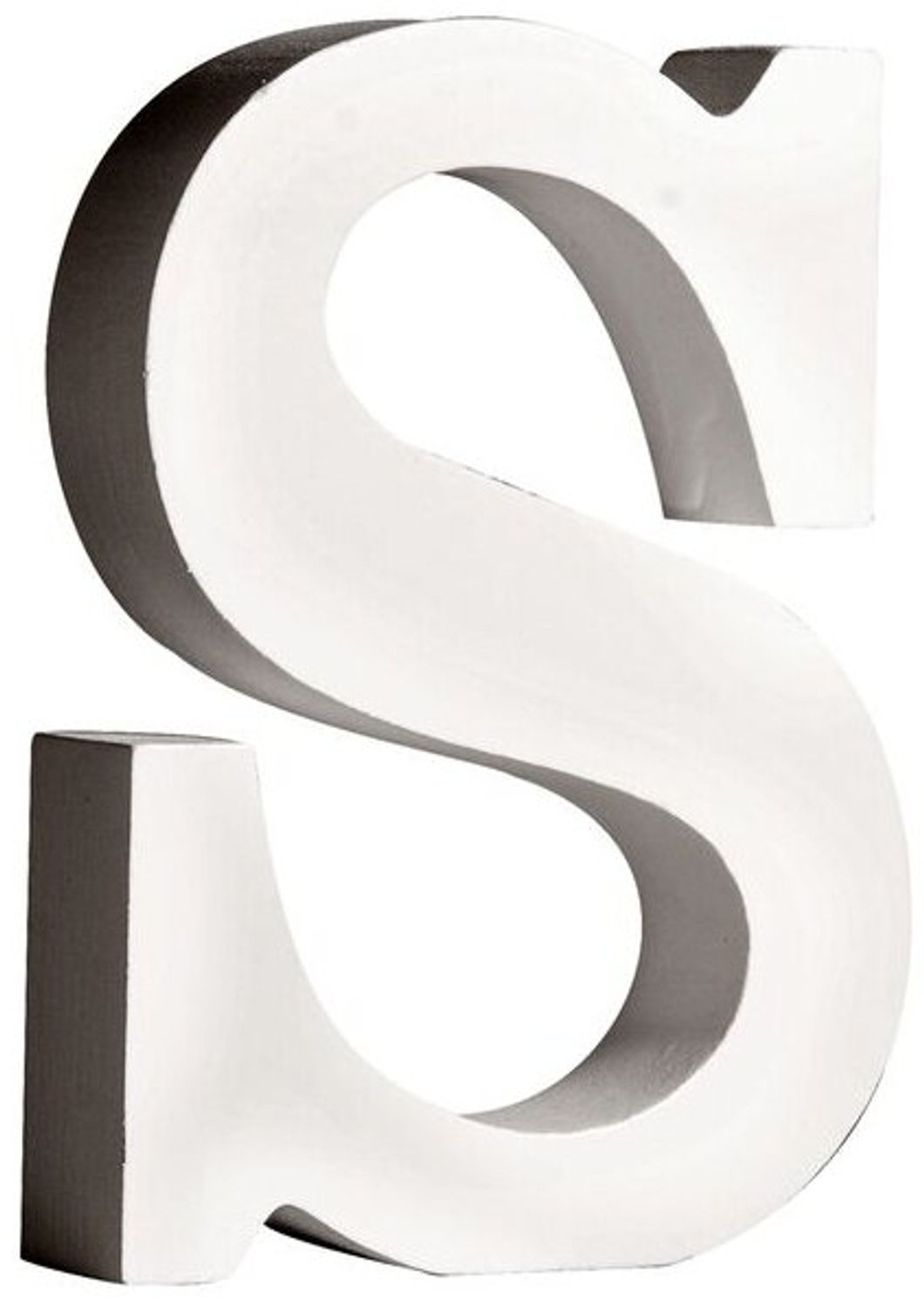 MDF Buchstabe S, FSC 100%, 7,7x2x11cm, weiß Bild 1