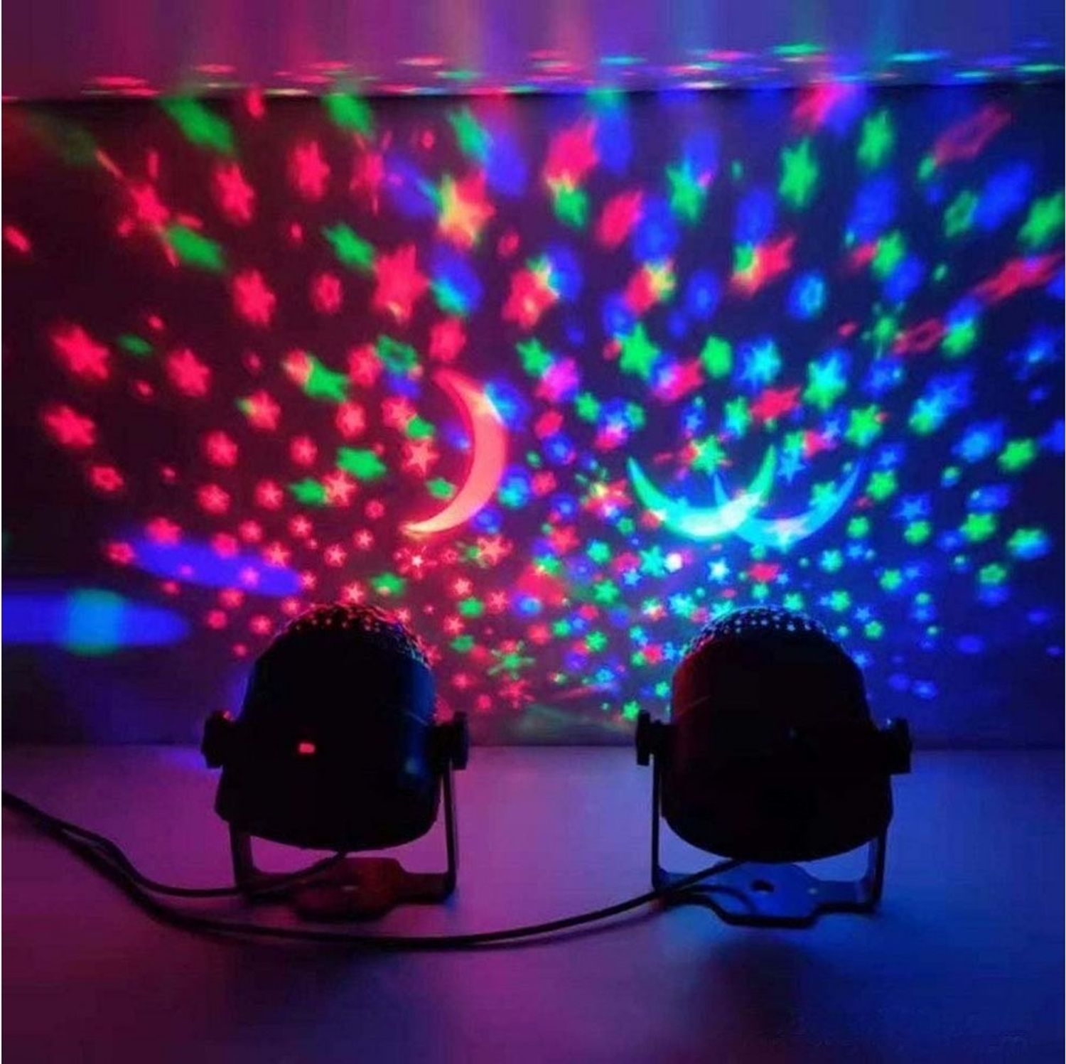 Rosnek LED Discolicht Kristall-/Sternlichter, rotierend, RGB, für Festival Bar Club Parties, Sternenlichter, RGB, Weihnachten DJ Bühne Bild 1