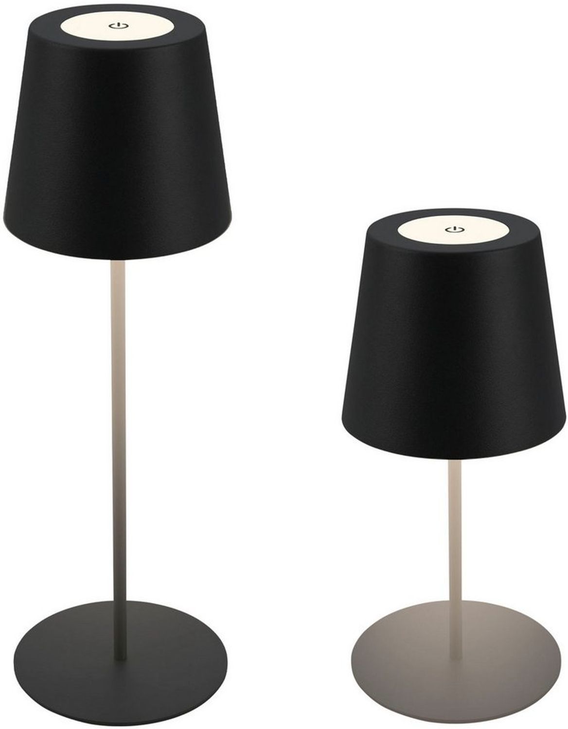 B.K.Licht Außen-Tischleuchte BK_TL1595 Akku LED Tischlampe, 3-Stufen Touchdimmer, mit USB, Dimmfunktion, LED fest integriert, Extra-Warmweiß, 2.700 K, 200 Lm, 2,5W, IP44, 12h Leuchtdauer, 36x10,5 cm, Schwarz Bild 1