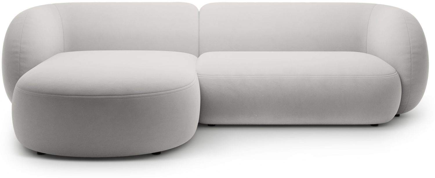 Micadoni Ecksofa Kate 3-Sitzer Links Samt Hellgrau Bild 1