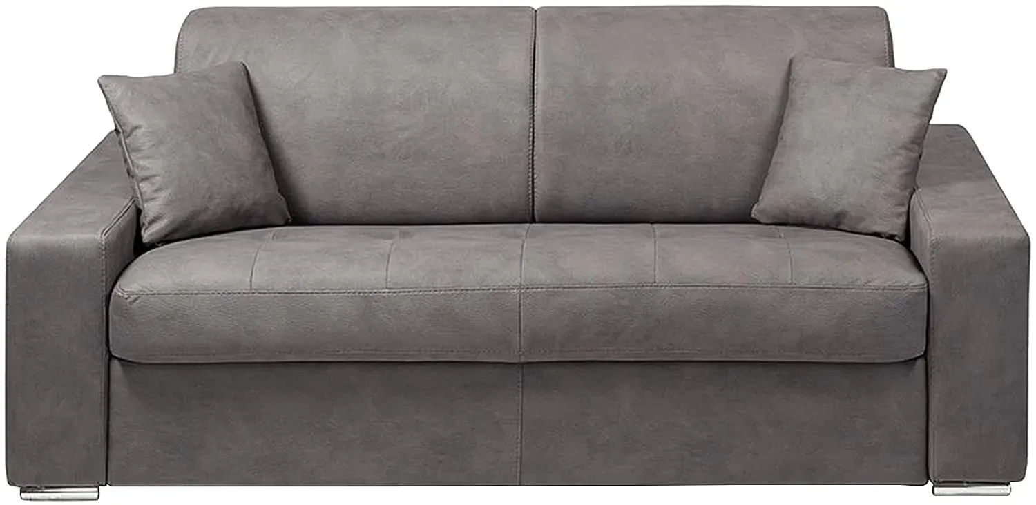 Schlafsofa 2-Sitzer Stoff EMIR - Grau - Liegefläche: 120 cm - Matratzenhöhe: 22 cm Bild 1