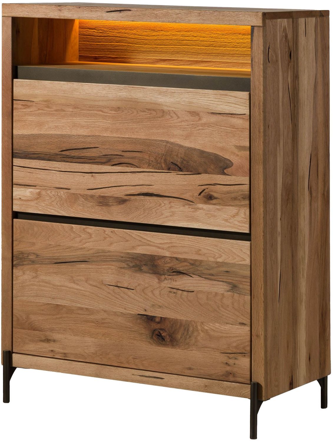 Schuhschrank Wild-/Zerreiche 90x47x120 natur geölt MONTREUX LUX #138 Bild 1