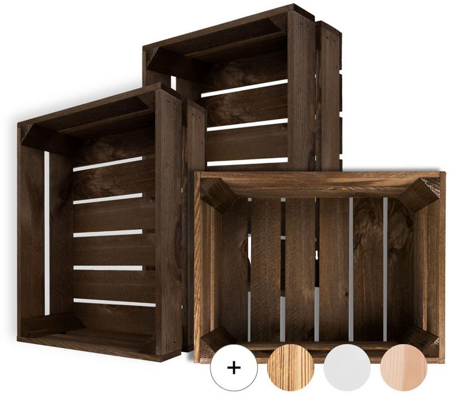 Creative Deco Holzkiste Kiste Holz Deko Holzkiste, Obstkiste Weinkisten Apfelkiste, Braun, 40x30x15 cm Bild 1