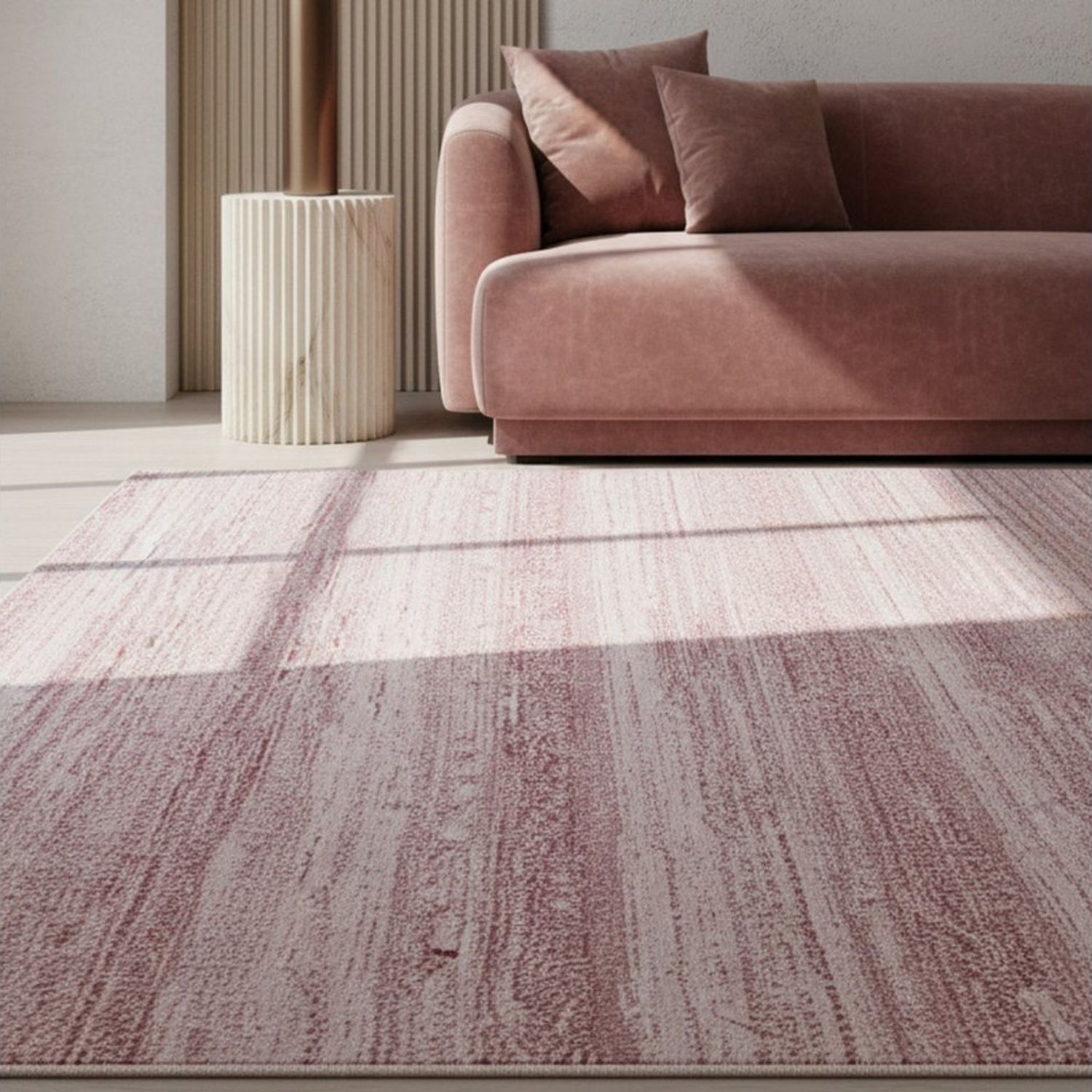KADIMA DESIGN Teppich INN Wohnzimmer Schlafzimmer Waschbar Wohnzimmerteppich Esszimmer, Läufer, Höhe: 8 mm, Pink, 80x150 cm, Strapazierfähig Fußbodenheizung Uni Waschbar Bild 1