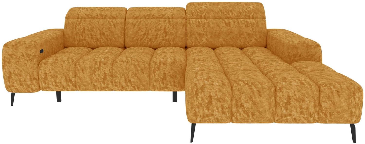 Couch Kairo L Form in Stoff - Chenille - gold - Rechts Bild 1