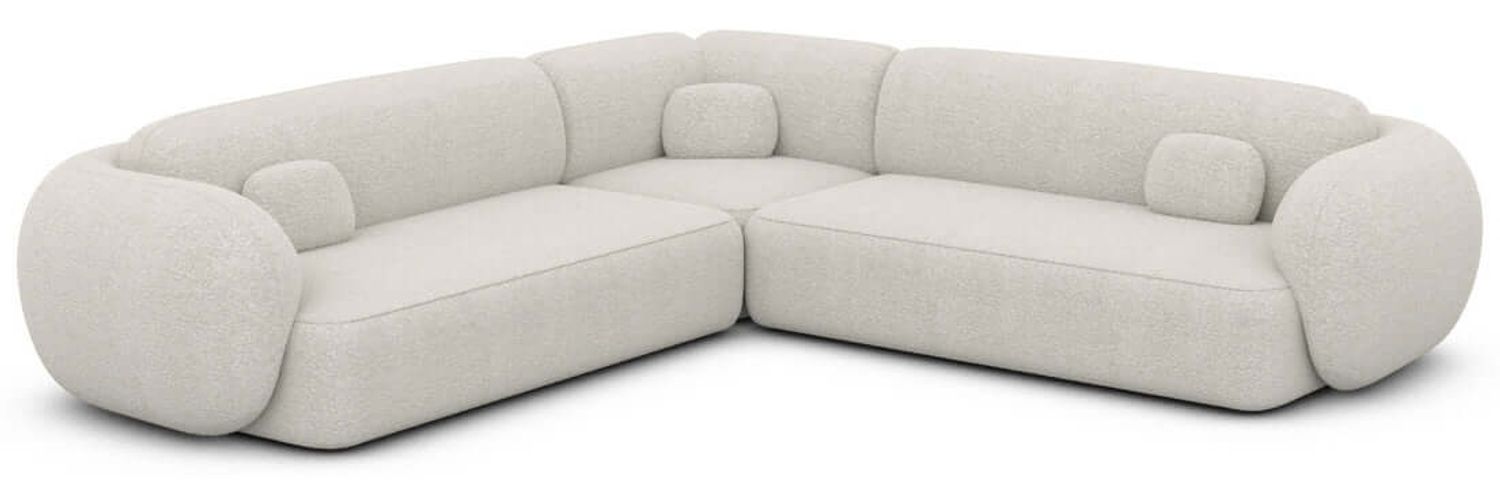 Ecksofa Altea L Form Stoff - Boucléstoff - Weiß Bild 1