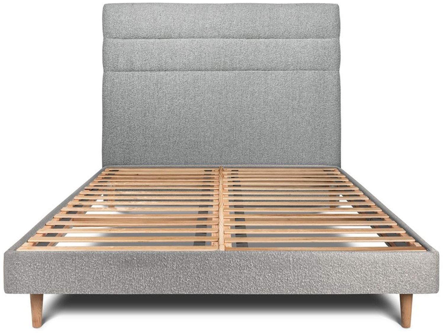 Bett mit gefüttertem Kopfteil – Bouclé-Stoff - 150 x 190 cm Bild 1