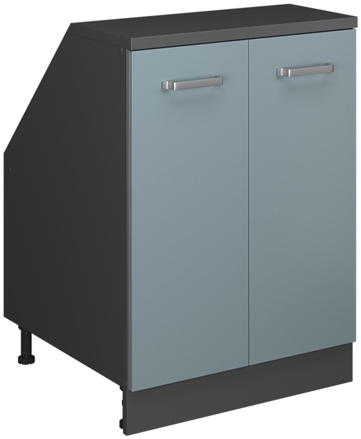 Dachschrägenschrank Rion Blau-Grau 60x81.6 cm mit 2 Türen, Schrankkorpus 60 cm Tiefe Vicco Bild 1