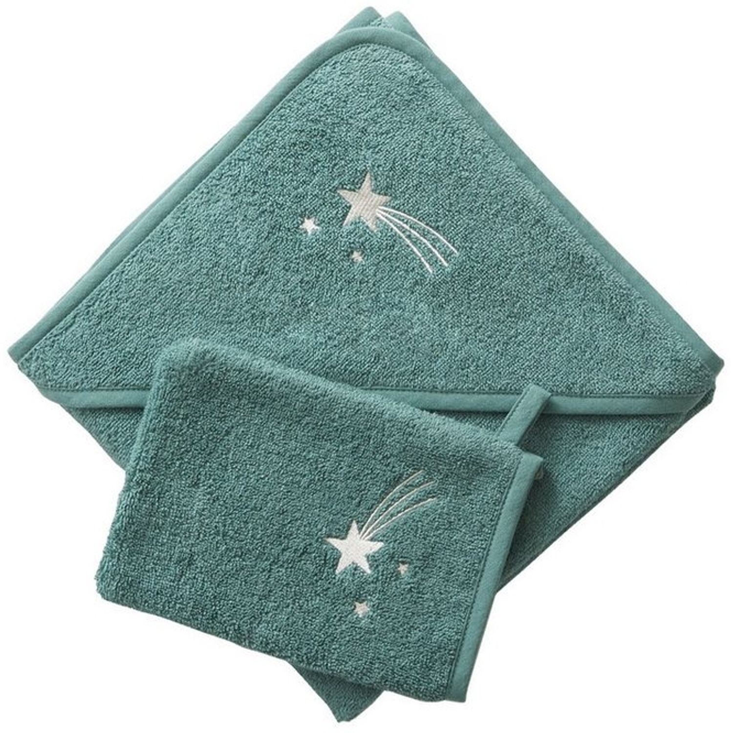 vertbaudet Kapuzenhandtuch Baby Kapuzenbadetuch & Waschhandschuh Bild 1