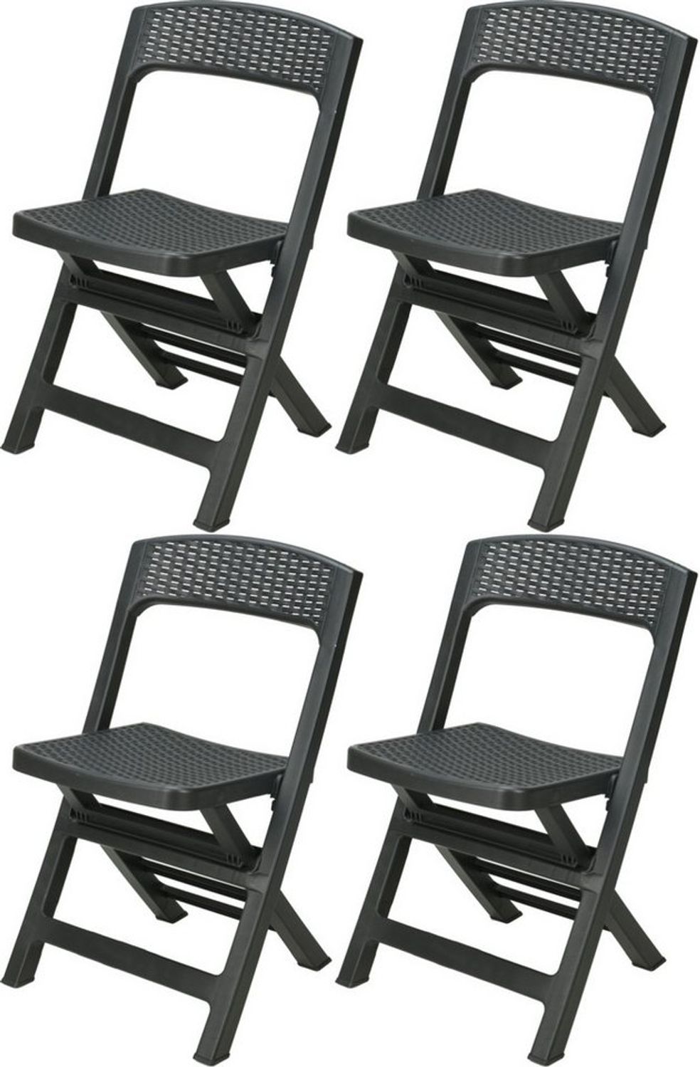 Progarden Klappstuhl Gartenmöbel Sitzgruppe Balkonmöbel Terrasse (4 St), Kunststoff, Camping, Klappbar, Rattan-Optik, 4er Set Bild 1