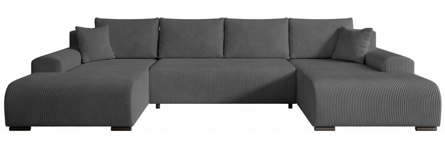 storez24 Ecksofa Ellen U, mit Bettkasten und Schlaffunktion, Cordstoff, U-Form, bequem Bild 1