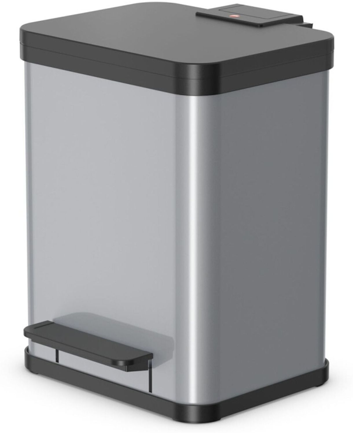 Hailo 'Öko Plus M' Treteimer, Stahlblech, Silber, 18 (2x9) Liter Bild 1