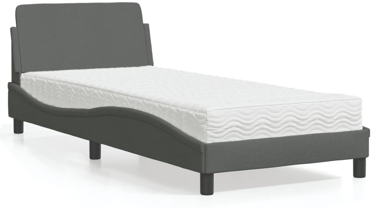 vidaXL Bett mit Matratze "Dover" Dunkelgrau 90x200 cm Stoff 3208325 Bild 1