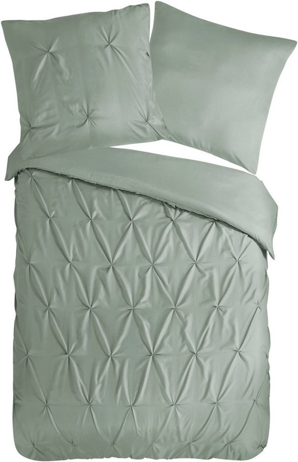 PURE luxury collection Wendebettwäsche Elegence, Microfaser, 3 teilig, Mikrofaser, Uni, Stickerei, luxuriöse Falten, Reißverschluss Bild 1