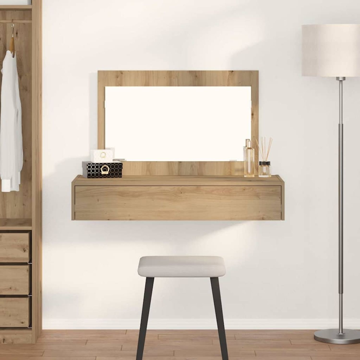 vidaXL Schminktisch mit Speicher Braun 100 x 40 x 70 cm Holzwerkstoff 865216 Bild 1