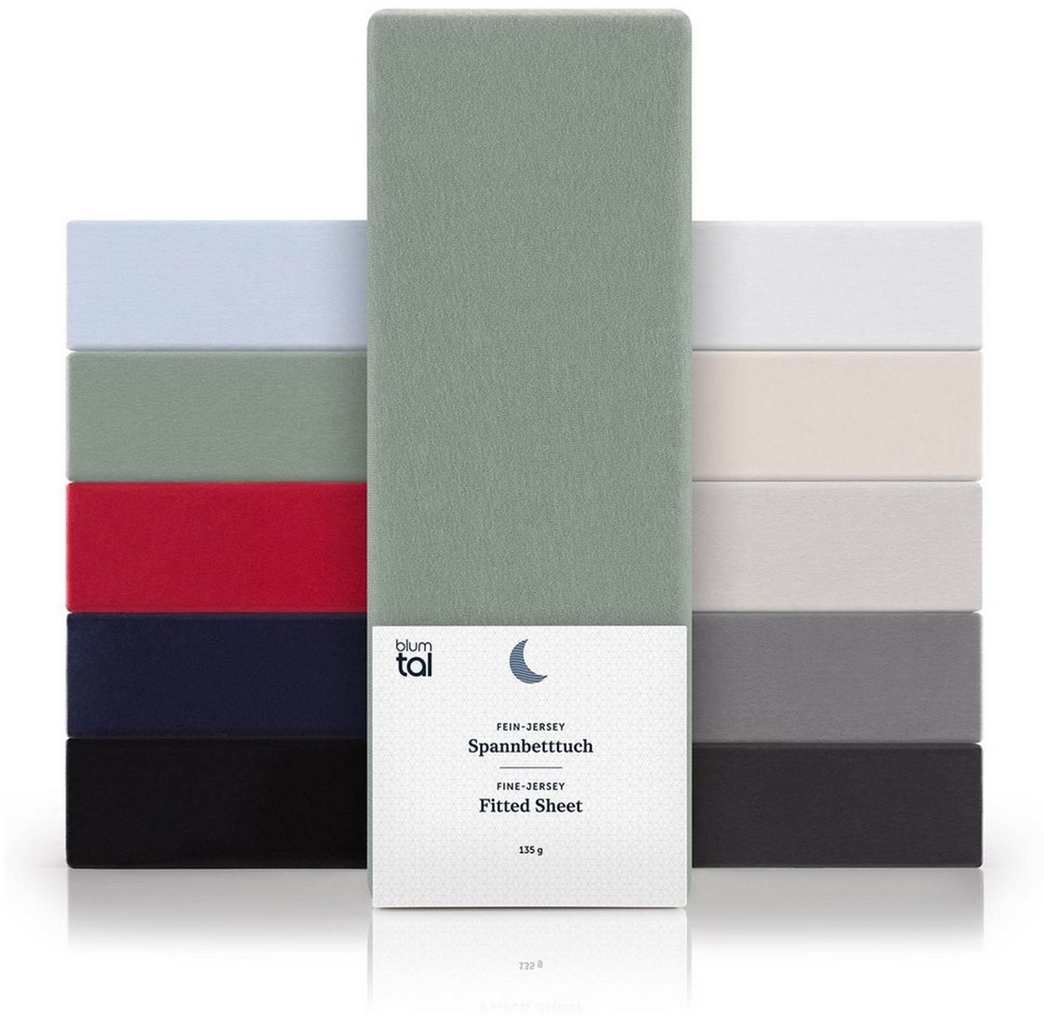 Blumtal® Spannbettlaken für Topper 200x200 cm Basics Jersey - Bettlaken 200x200 cm aus 100% Baumwolle - Oeko-TEX zertifiziertes Spannbetttuch 200x200 cm - Topper Bettlaken 200x200 - Summergreen - Grün Bild 1
