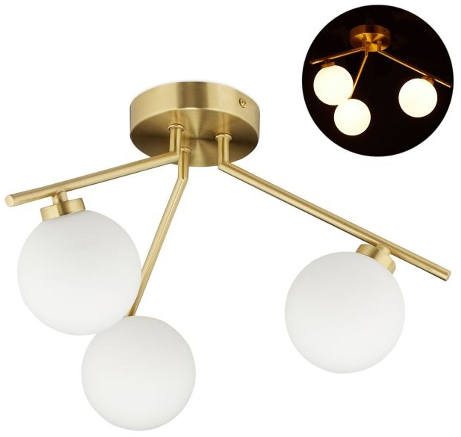 Relaxdays Deckenlampe mit 3 Kugeln GLOBI Bild 1