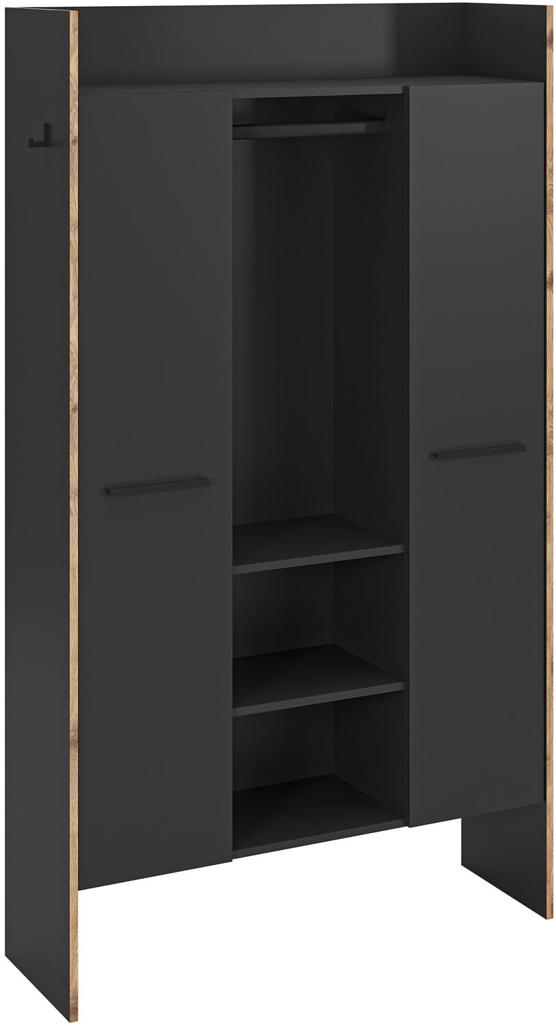 Garderobenschrank (B/H/T: 105x189x37 cm) in Basalt Melamin und Basalt Melamin Bild 1
