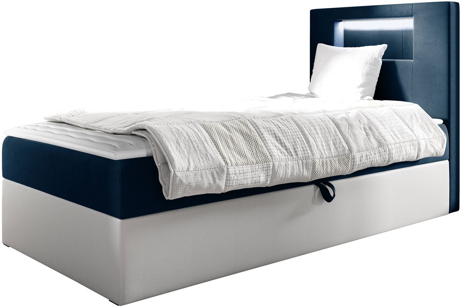 Boxspringbett 'Gladino Junior 1' blau 90x200 cm Rechts Bild 1