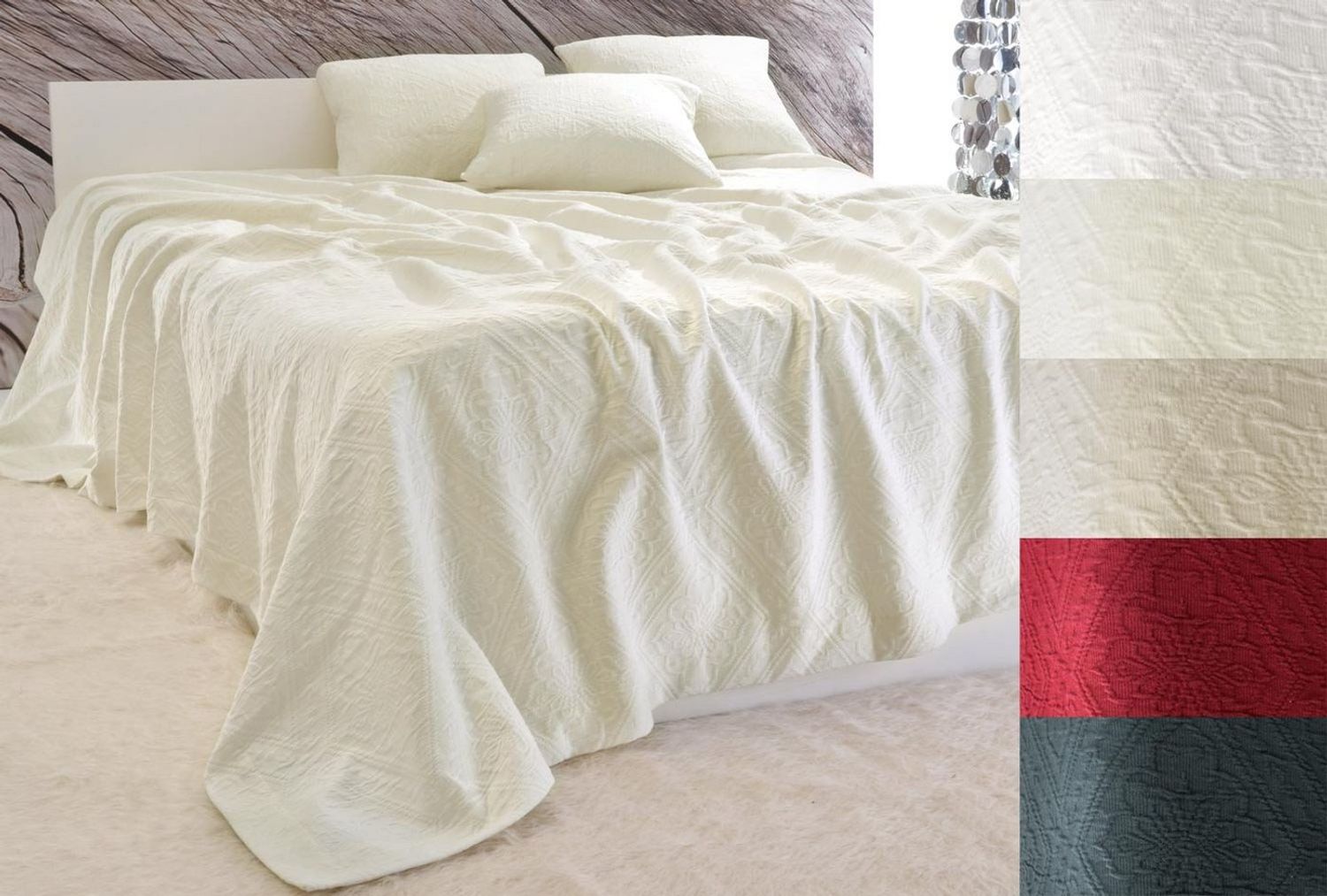 Wohnen und Accessoires GmbH & Co. KG Bettüberwurf Tagesdecke "Faro" Blumenreliefs Bild 1