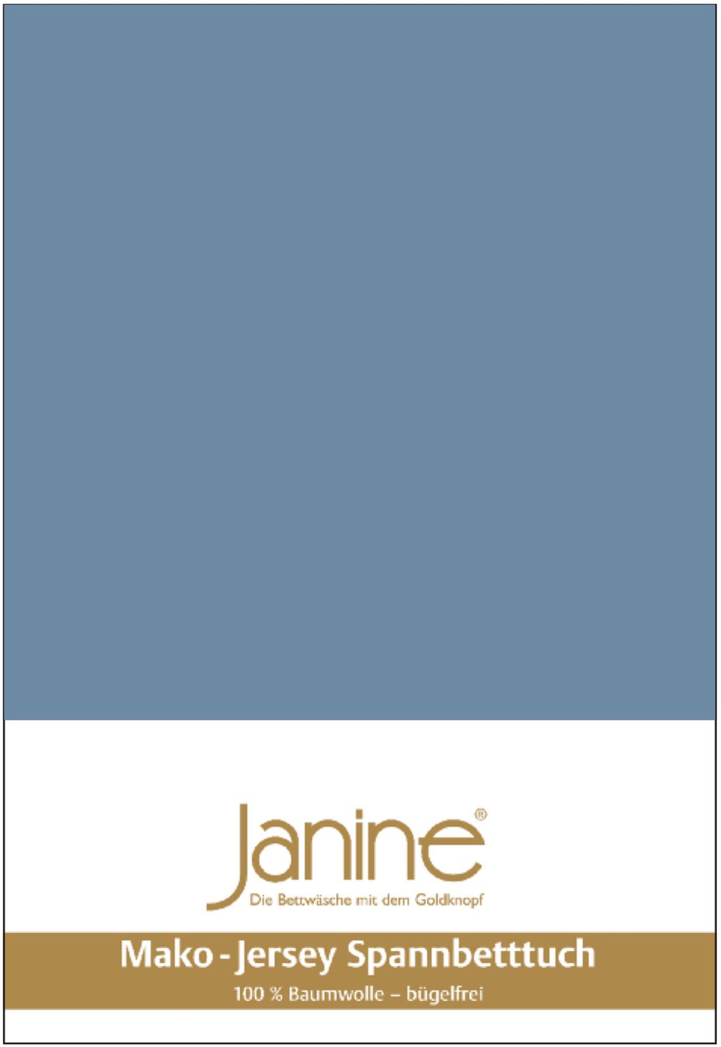 Janine Mako Jersey Spannbetttuch Bettlaken 140-160x200 cm OVP 5007 62 denimblau Bild 1
