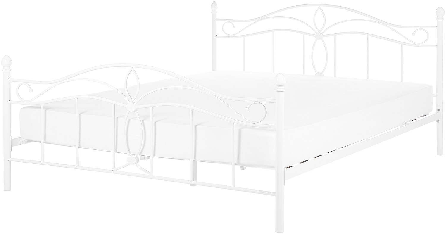 Metallbett weiß Lattenrost 160x200 cm ANTLIA Bild 1